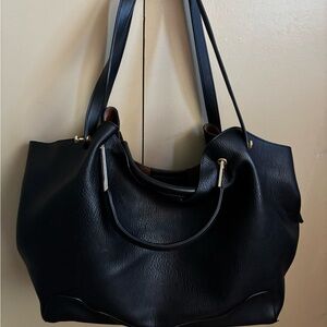 Sondra Roberts Black Leather Tote